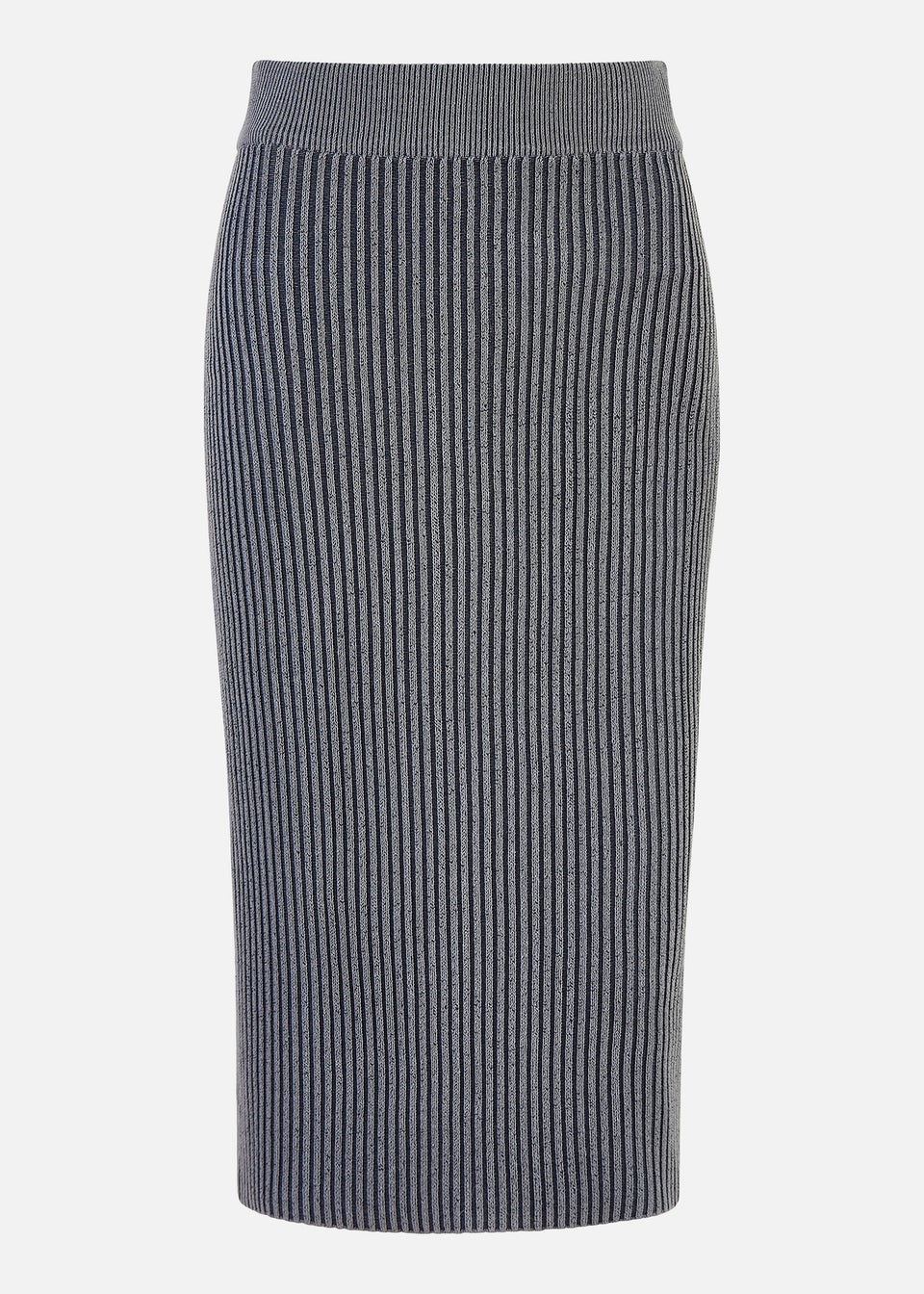 Yumi Blue Ribbed Knitted Skirt