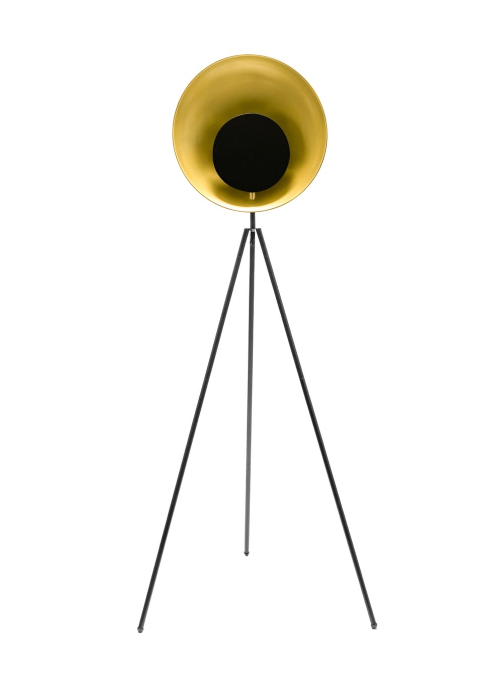 ValueLights Saffy Matte Black Floor Lamp with Gold Shade (150cm x 59cm x 59cm)