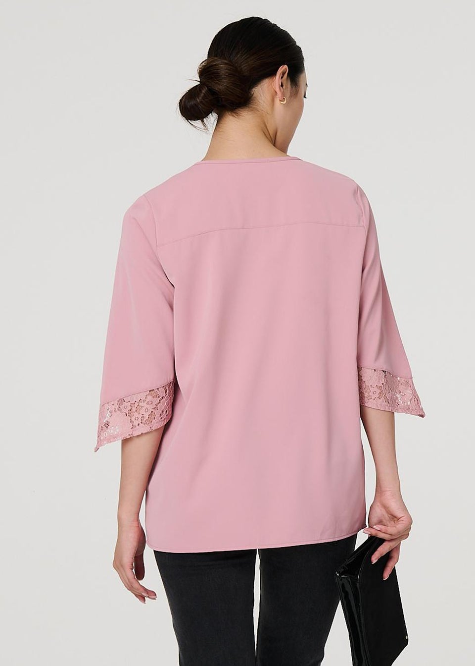 Izabel London Pink Lace Detail Blouse