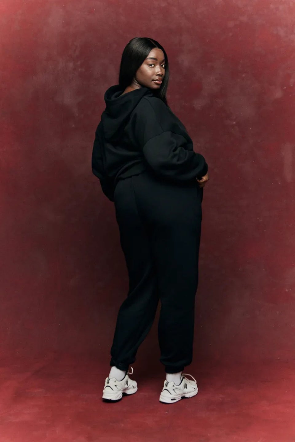 In The Style Black Fits Embroidered Co Ord Joggers