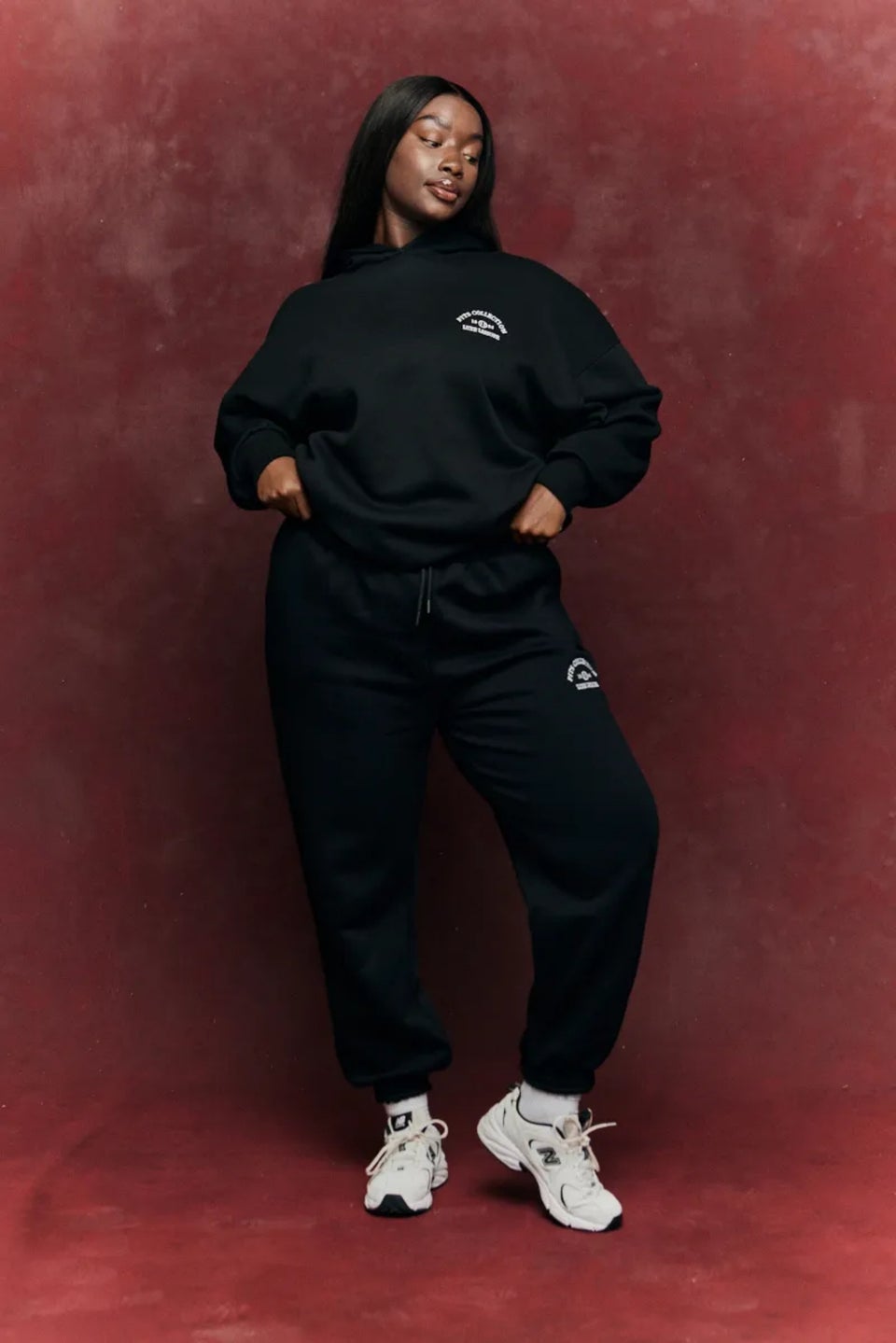 In The Style Black Fits Embroidered Co Ord Joggers Matalan