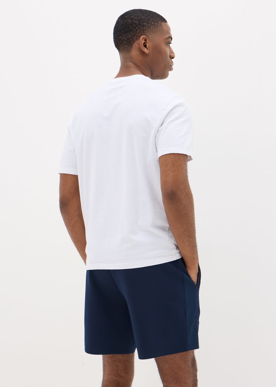 Navy Panel Pocket Jogger Shorts