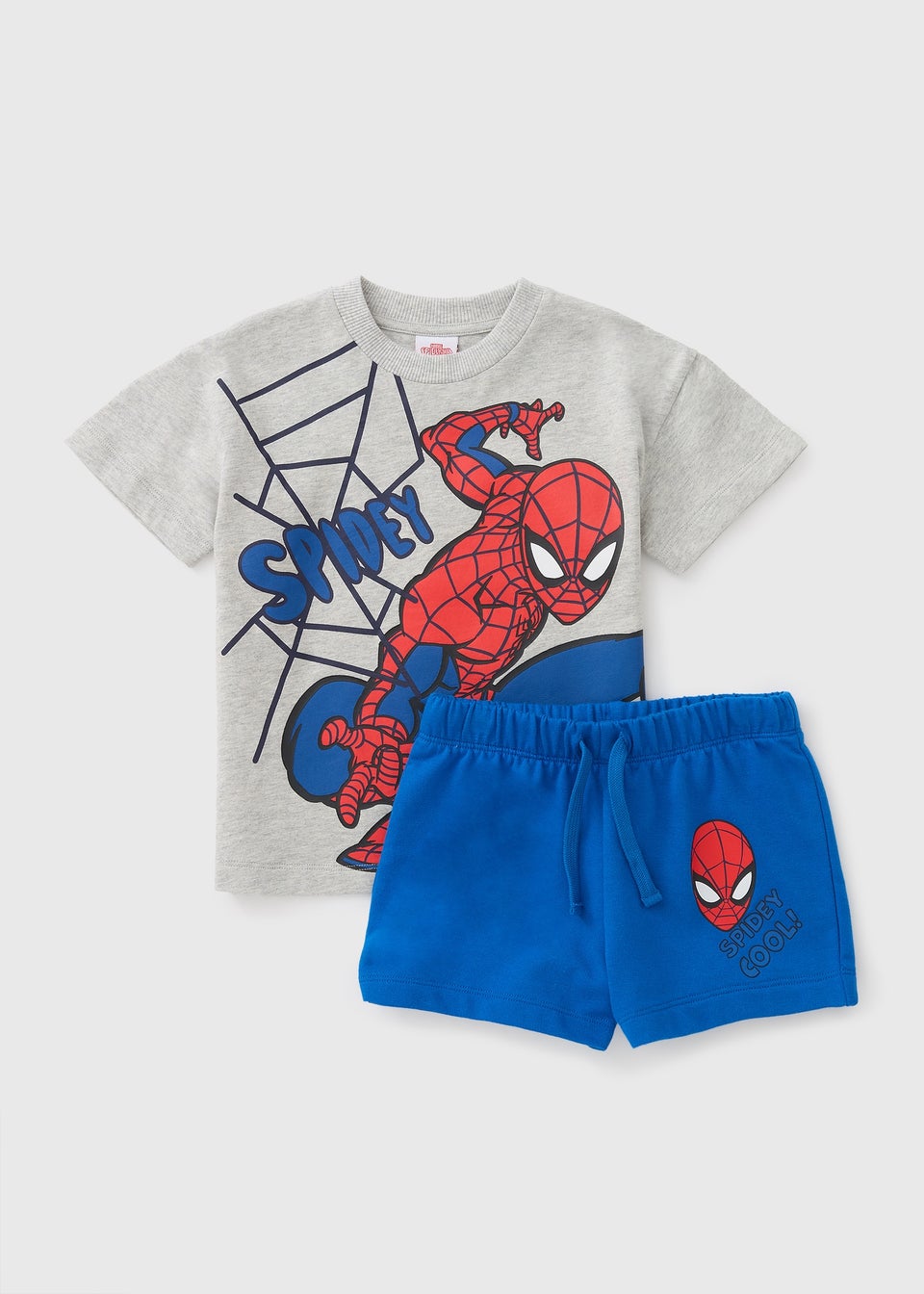 Boys White Spiderman T-Shirt & Shorts Set (1-7yrs)