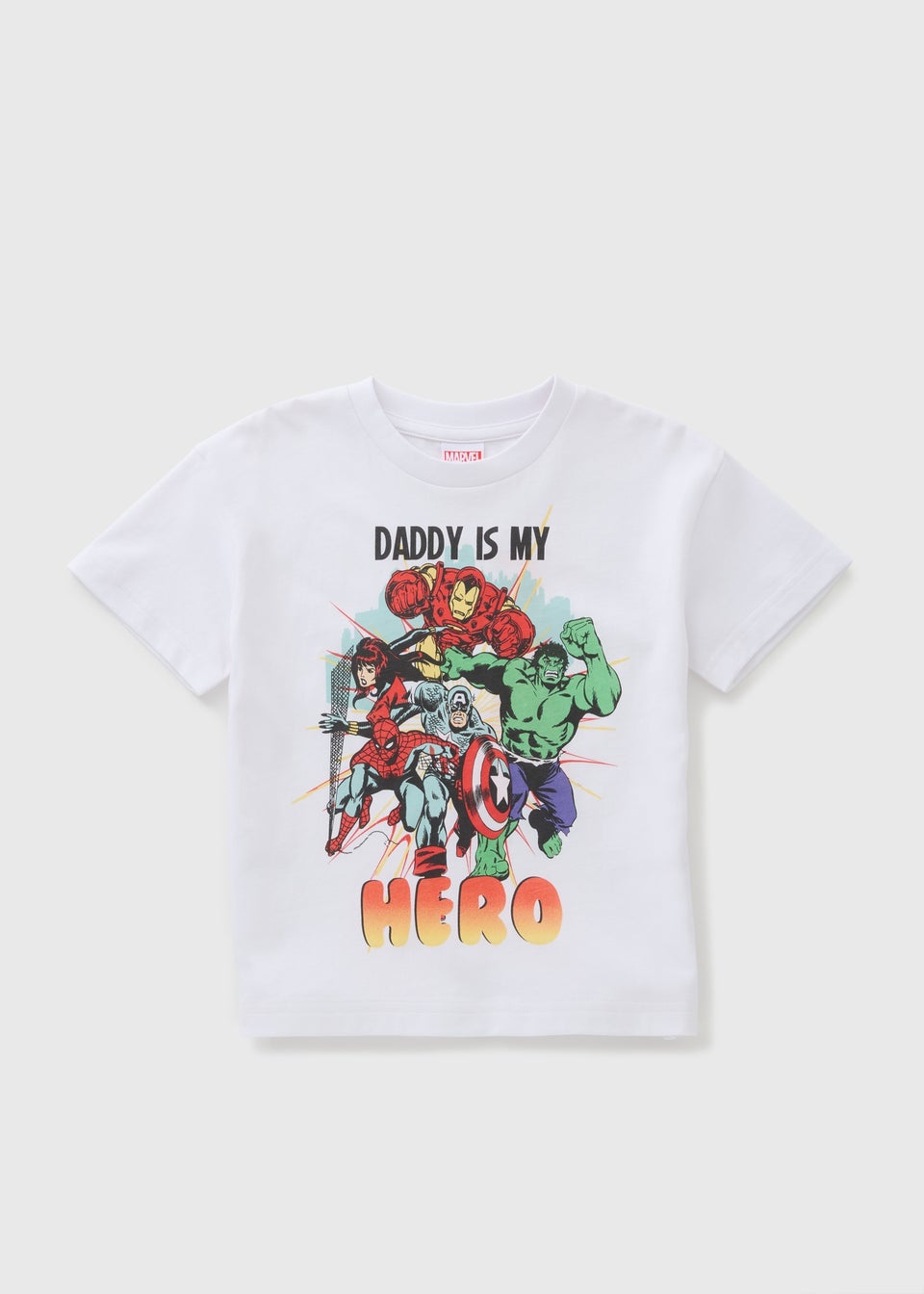 Boys White Marvel T-Shirt (1-7yrs)