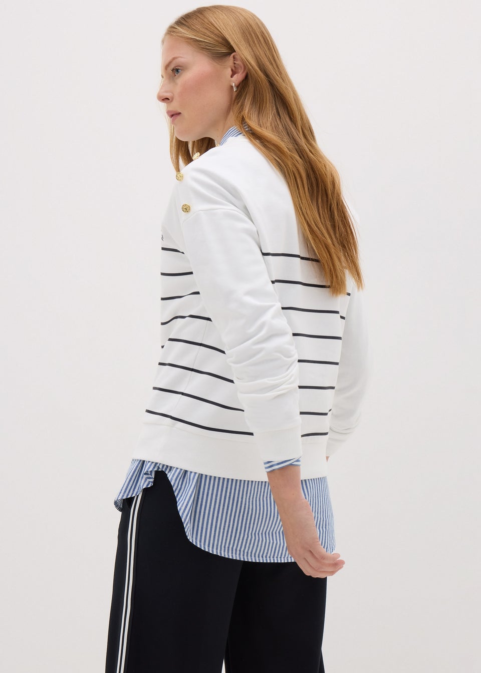 Ecru Breton Stripe Sweatshirt