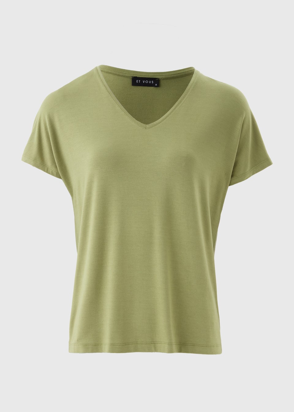 Et Vous Khaki V-Neck Top