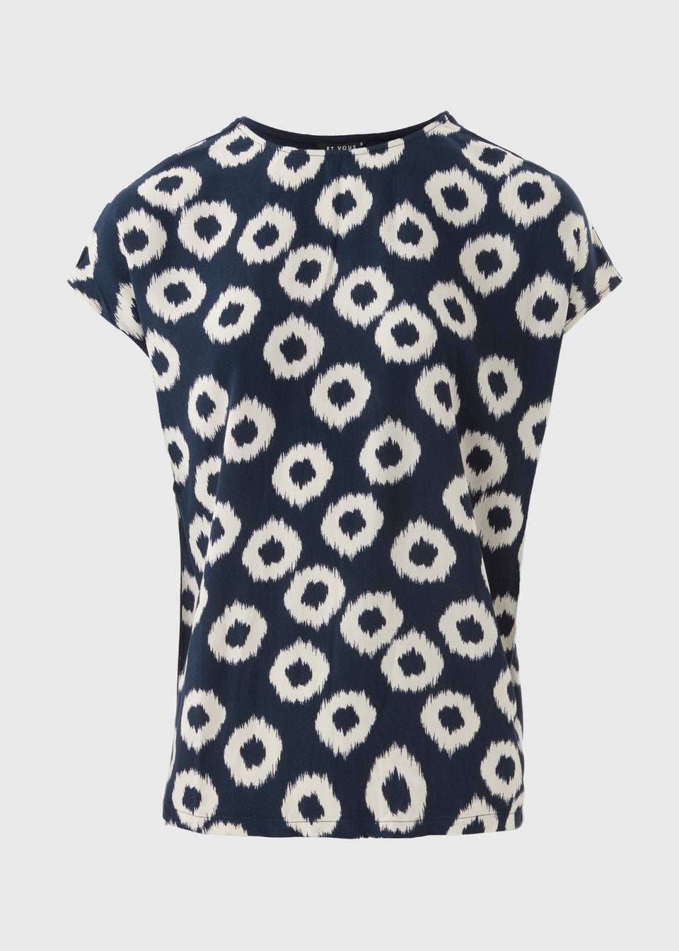 Et Vous Navy Scratch Jersey Back Top