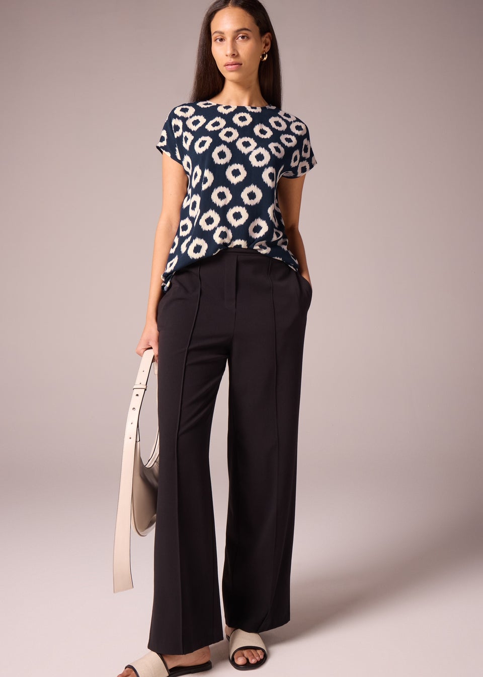 Et Vous Navy Scratch Jersey Back Top