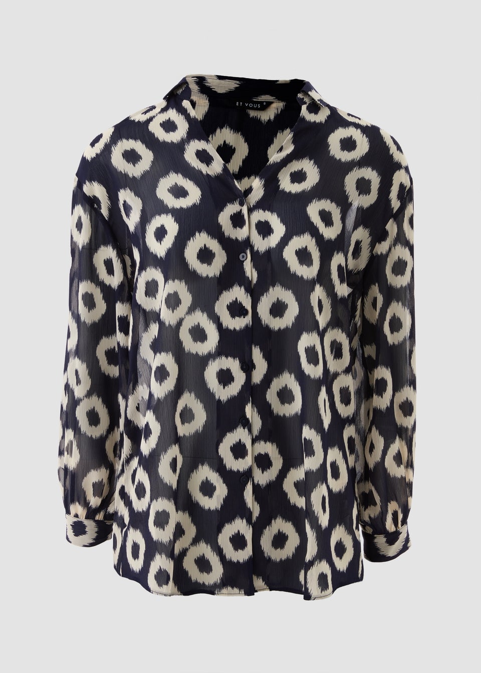 Et Vous Navy Scratch Spot Blouse