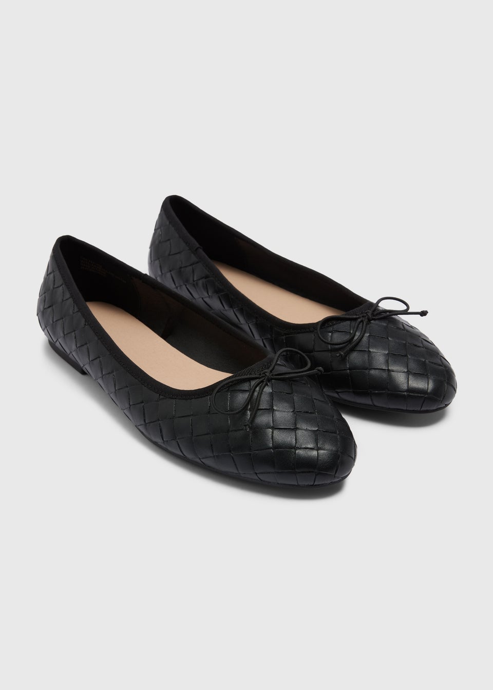 Black Weave Ballet Flats