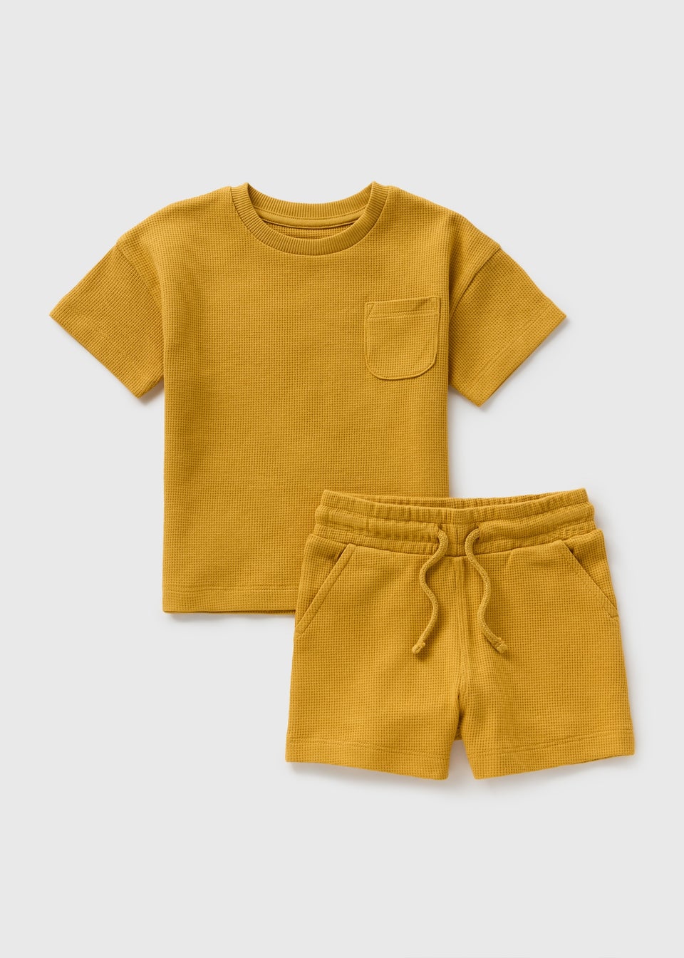 Boys Mustard Waffle Top & Short Set (1-7yrs)