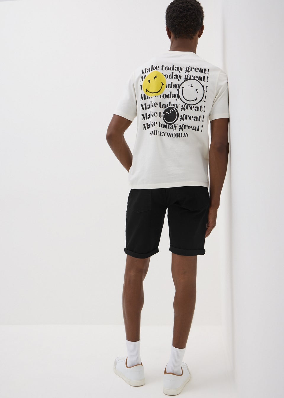 Black Stretch Denim Shorts