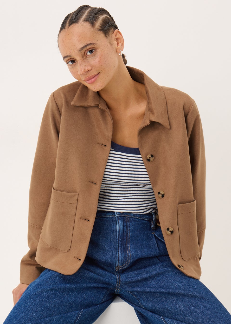 Tan Faux Suede Jacket