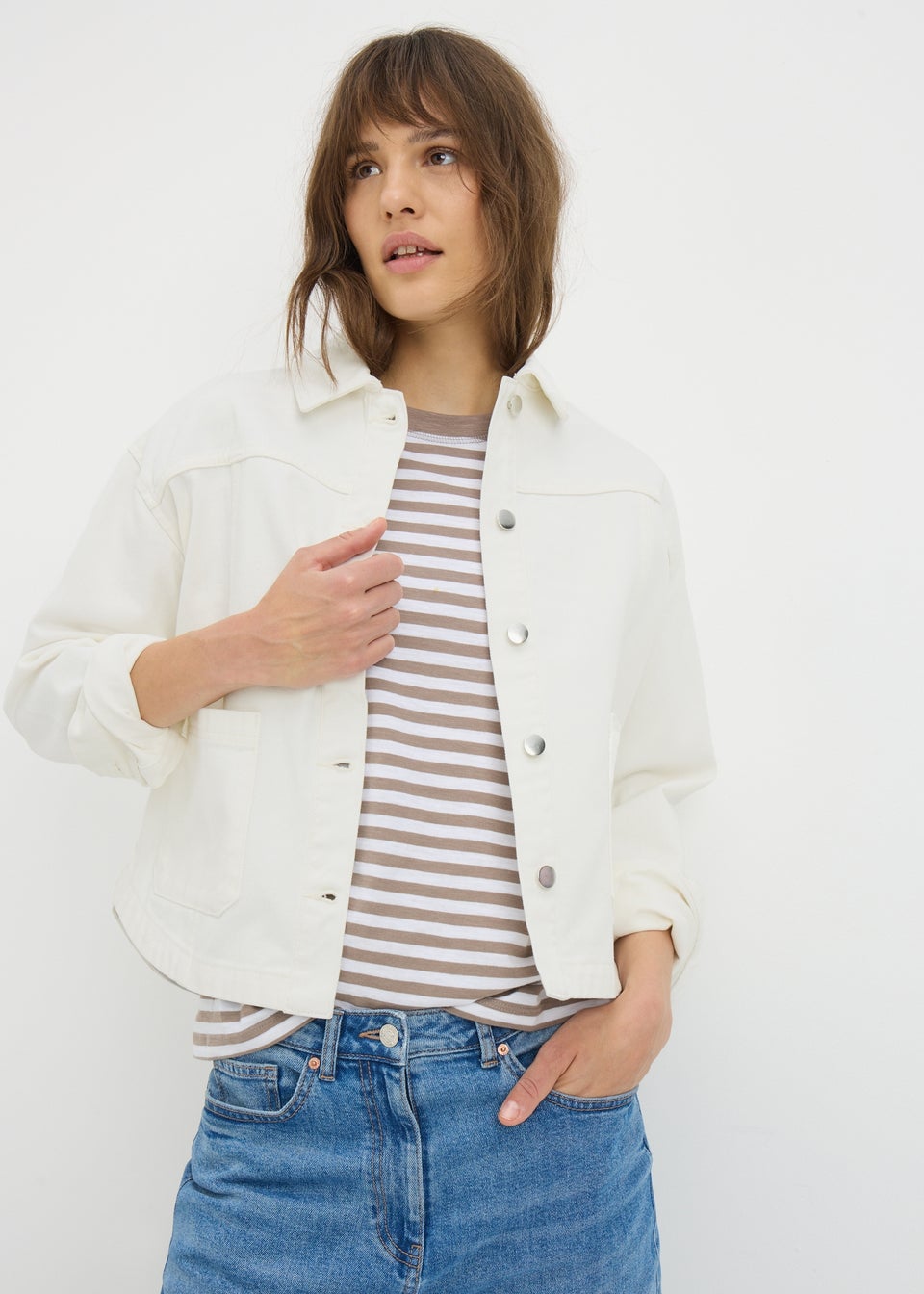 Ecru Denim Shacket