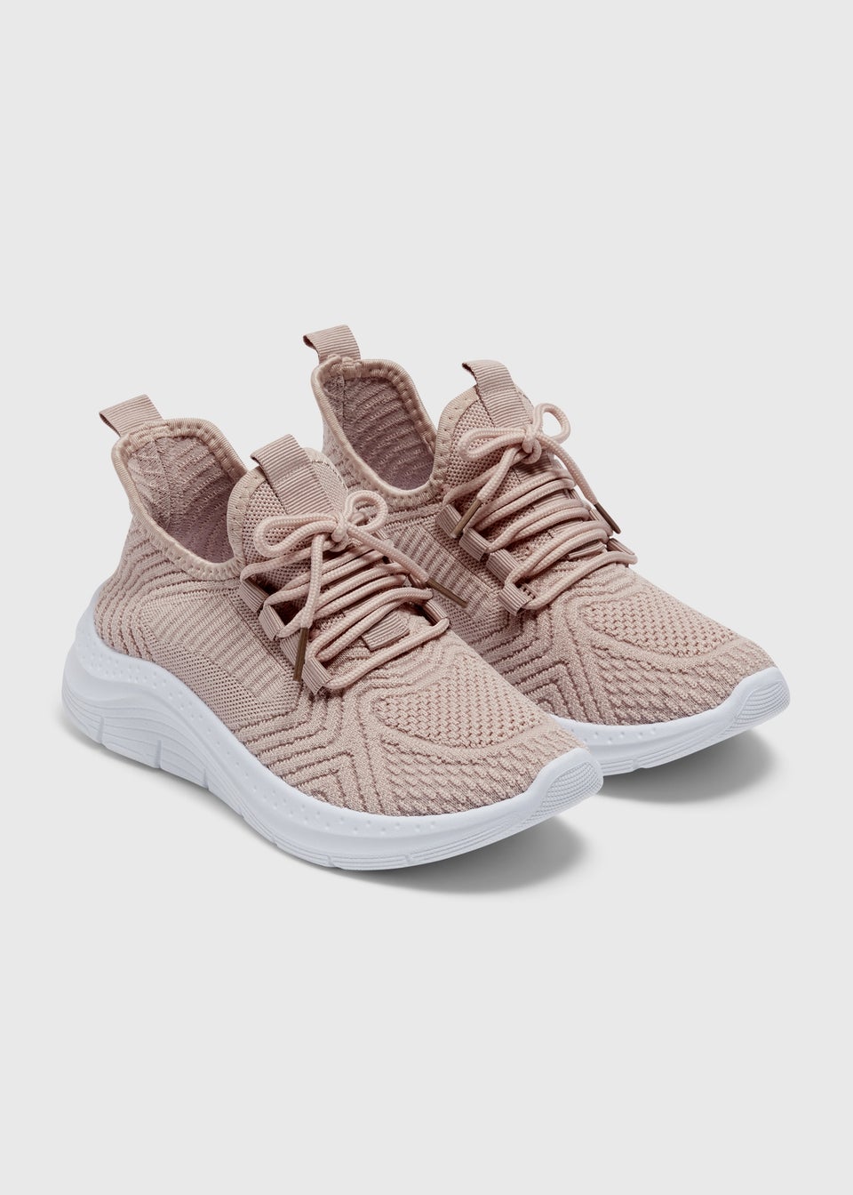 Souluxe Pink Knit Sports Trainers