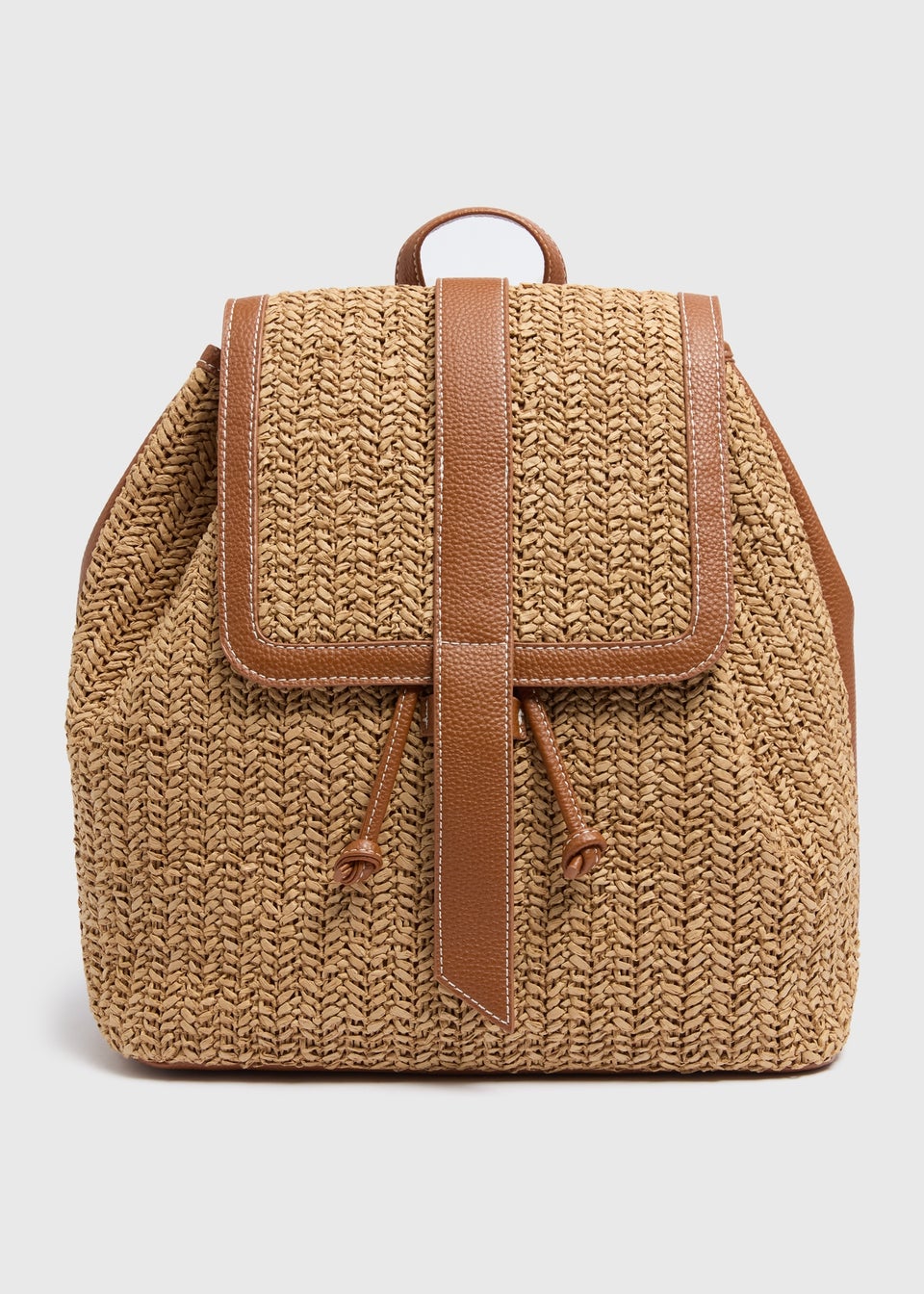 Natural Straw Backpack