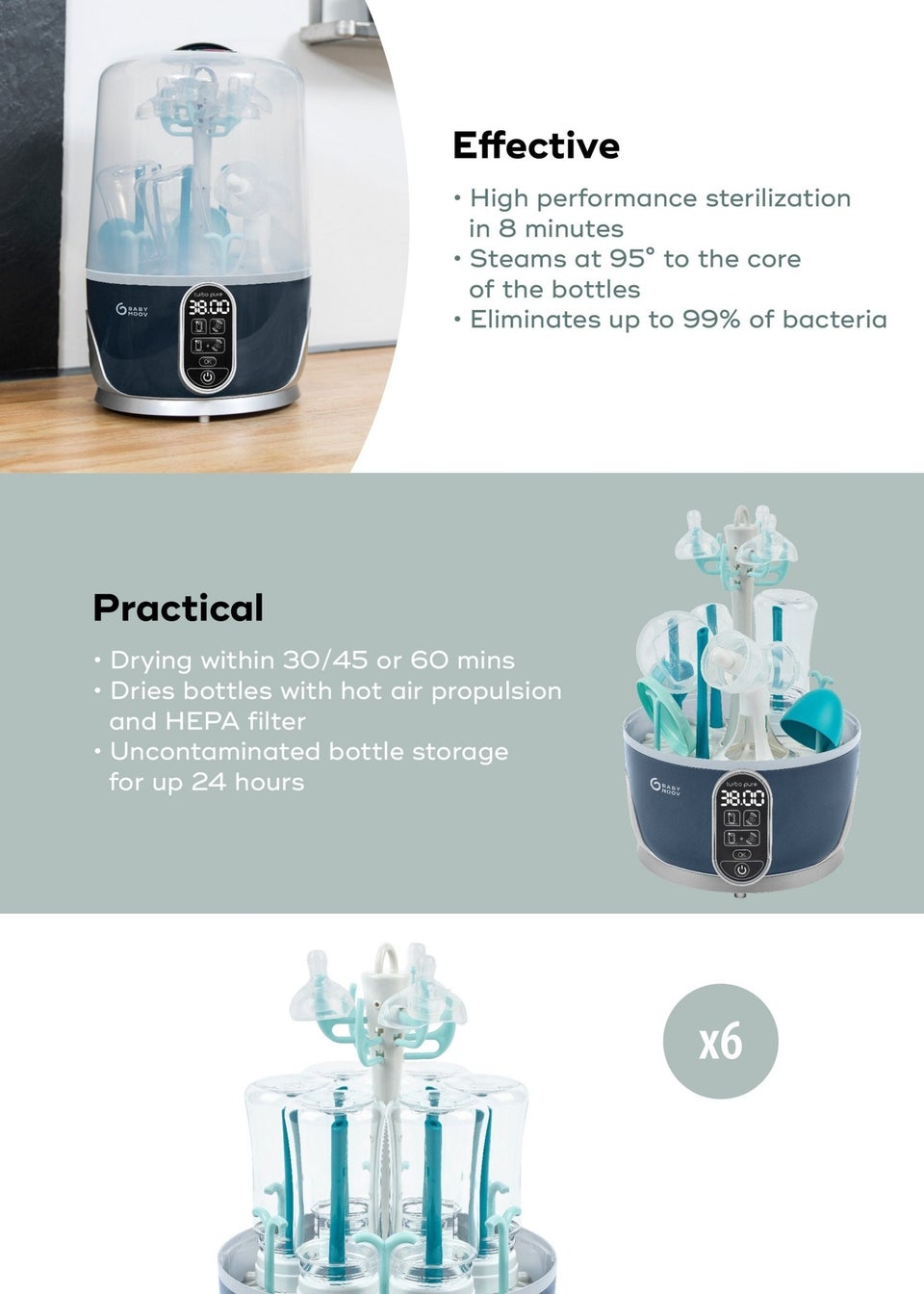 Babymoov Blue Turbo Pure Steriliser & Dryer