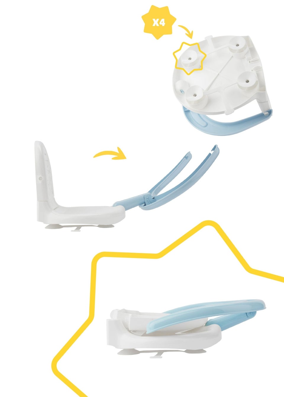 Badabulle White Foldable Bath Seat