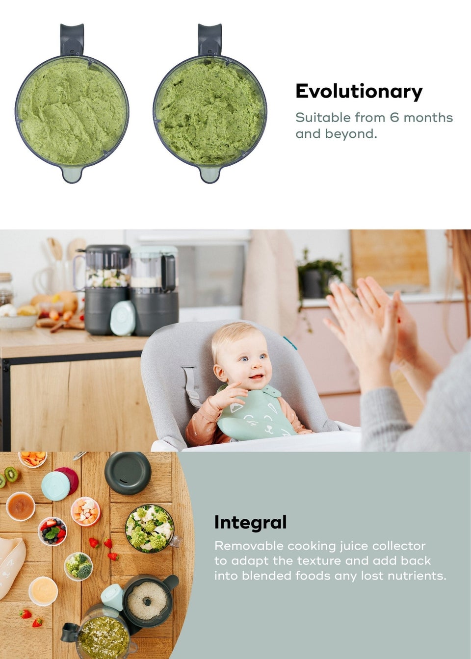 Babymoov Grey Nutribaby One Multifunctional Baby Food Maker