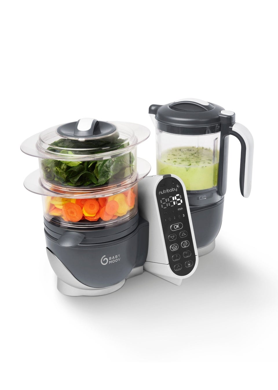 Babymoov Industrial Grey Nutribaby Plus 6 in 1 Baby Food Maker