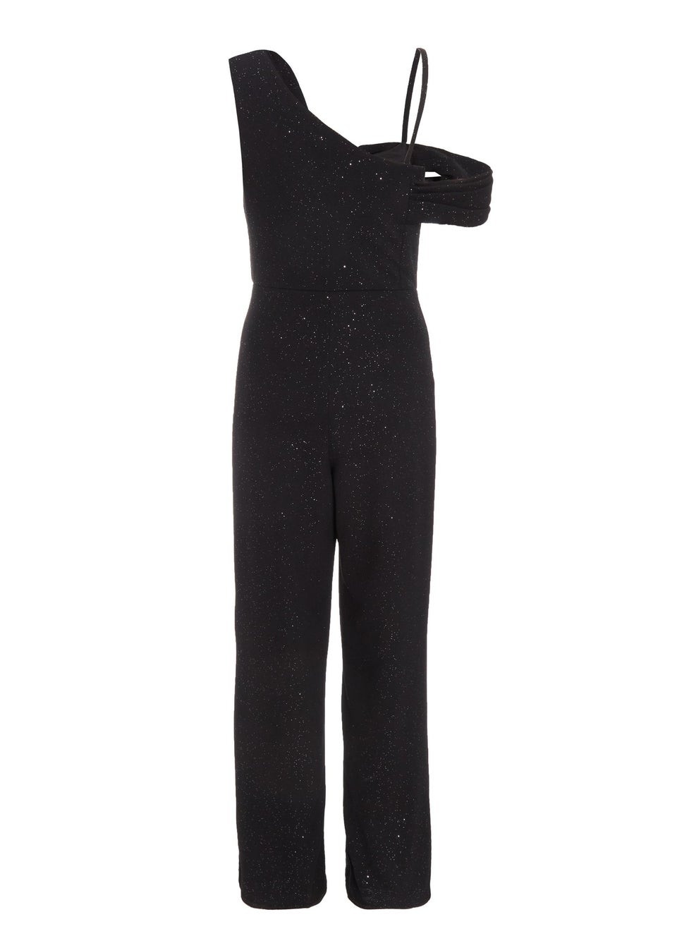 Quiz Black Glitter Cowl Neck Jumpsuit
