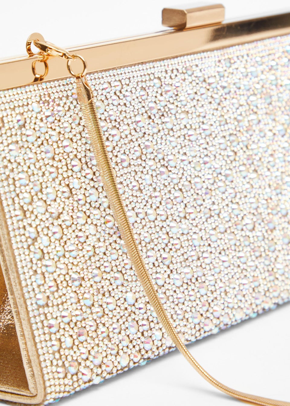 Quiz Gold Embellished Long Clutch