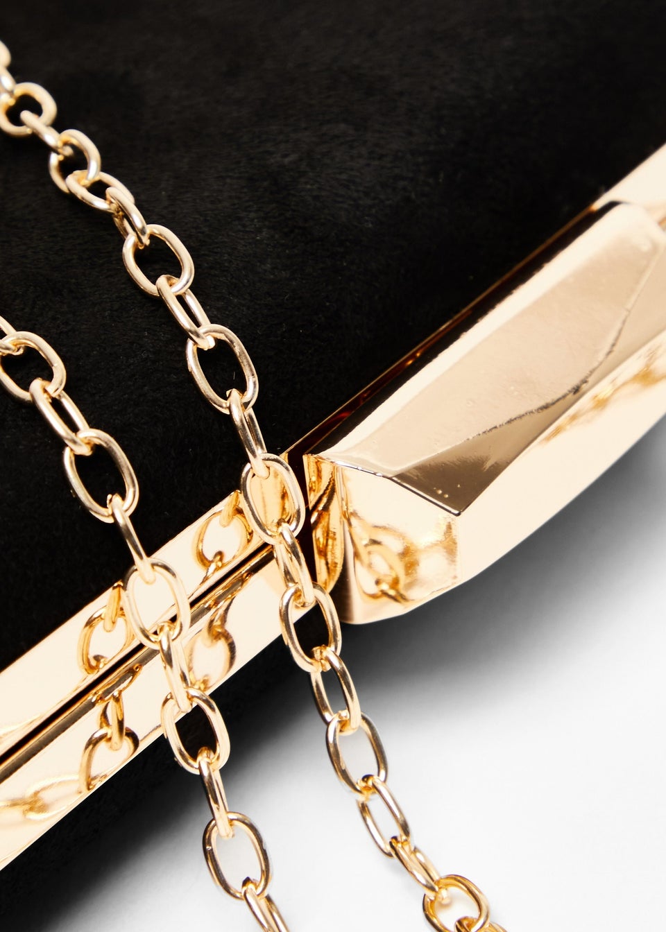 Quiz Black Faux Suede Clutch Bag