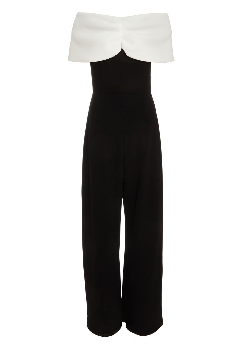 Quiz Black Contrast Bardot Palazzo Jumpsuit