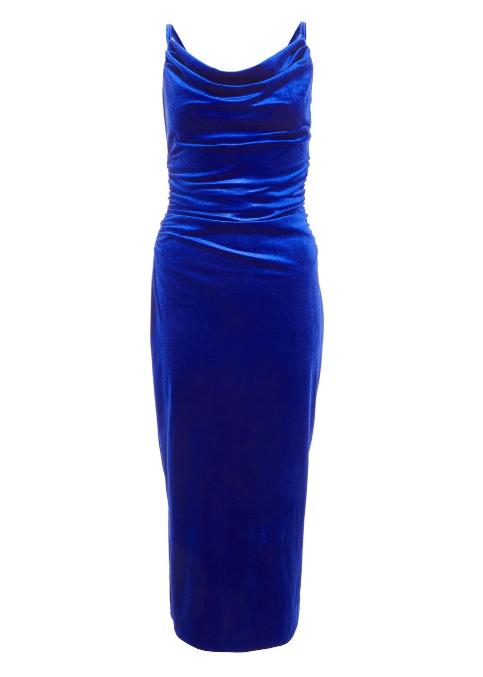 Quiz Blue Petite Velvet Midaxi Dress