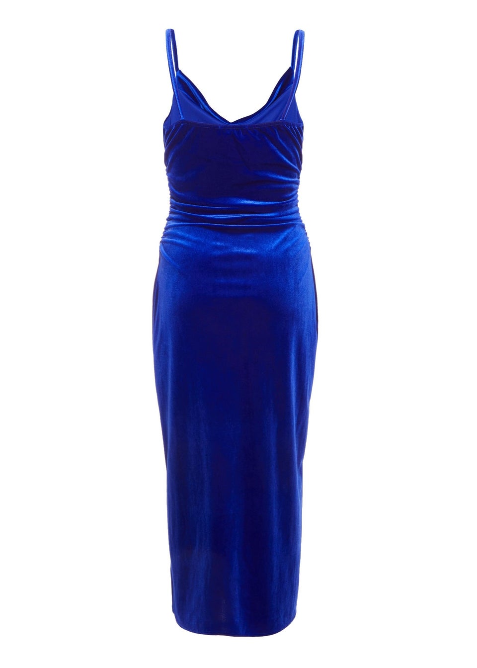 Quiz Blue Petite Velvet Midaxi Dress
