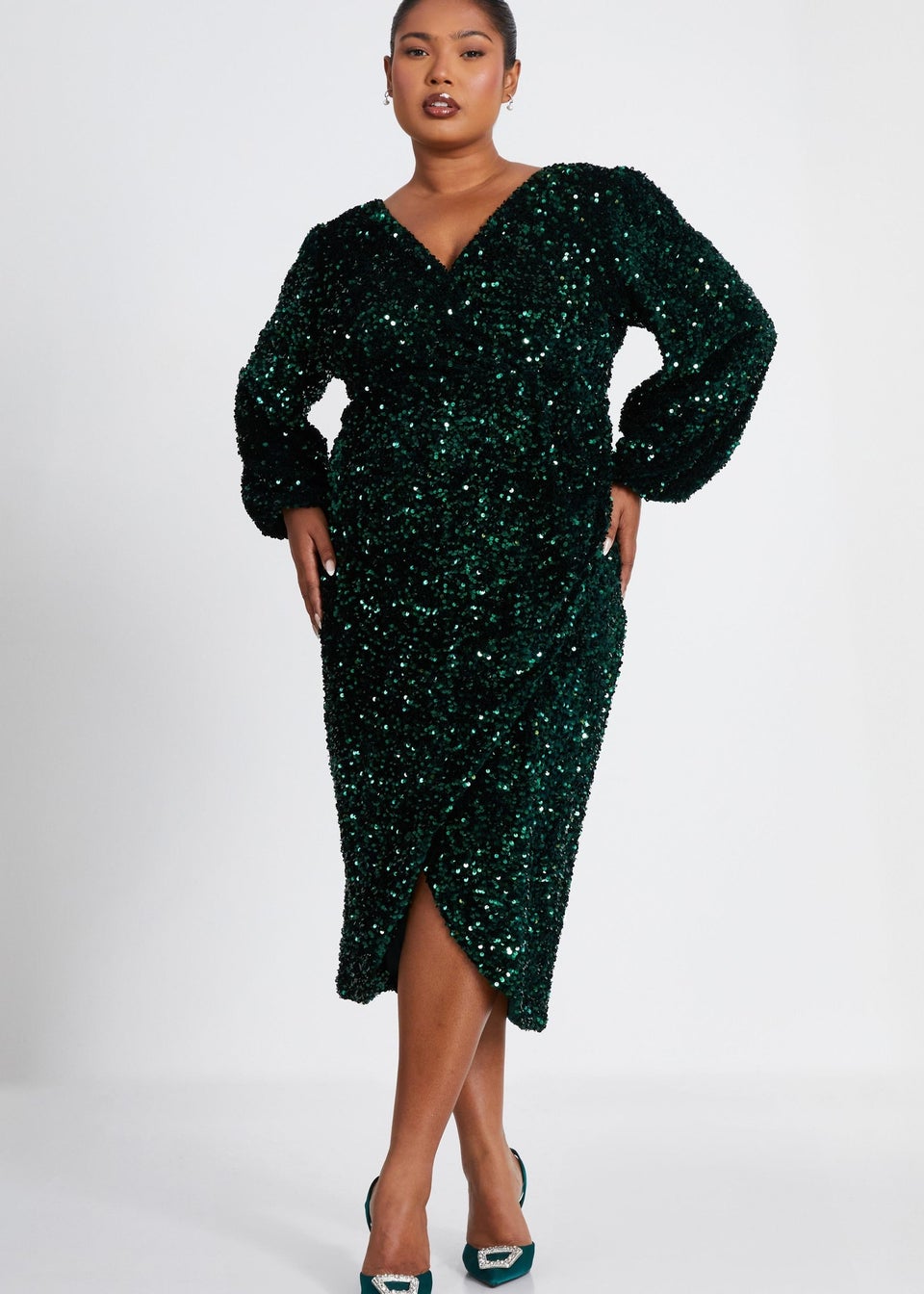 Sequin midi skirt quiz top