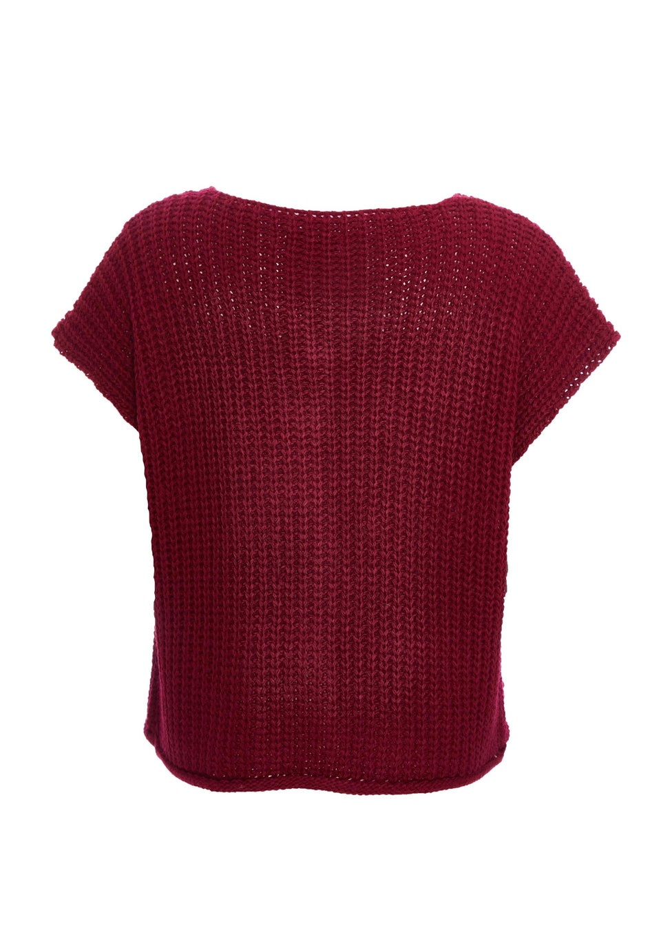 Quiz Red Knit Sleeveless Cardigan