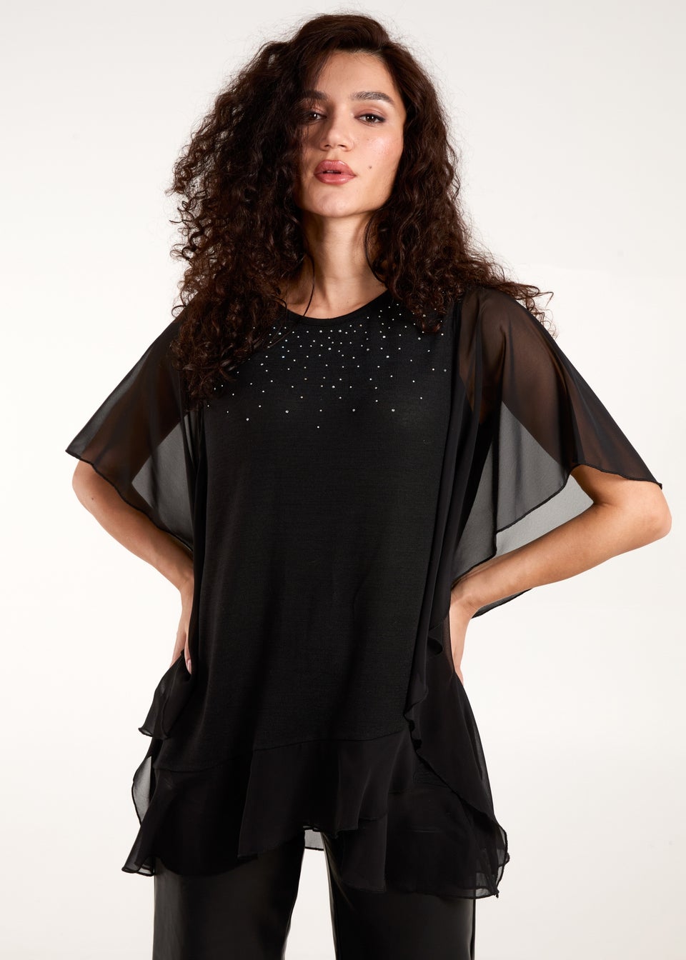 Blue Vanilla Black Diamante Tunic