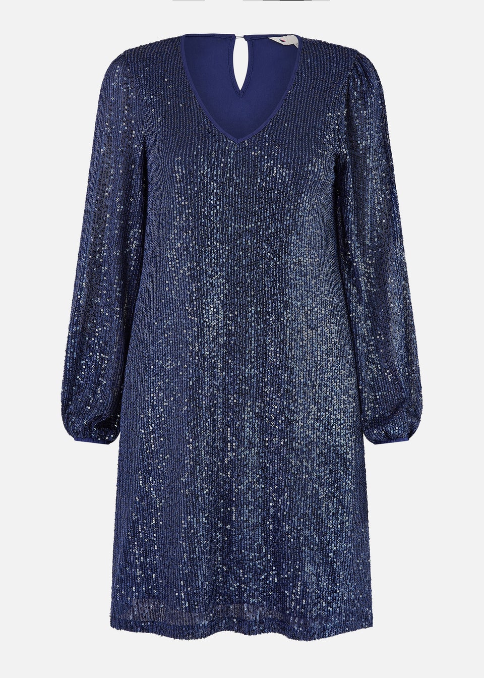 Yumi Navy  Sequin Tunic With Balloon Sleeves