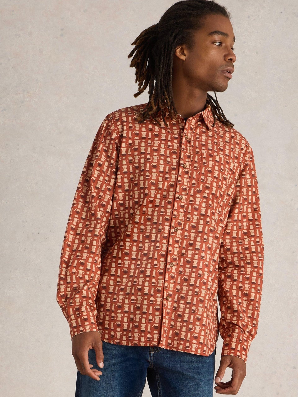 Hemd mit Espresso Print