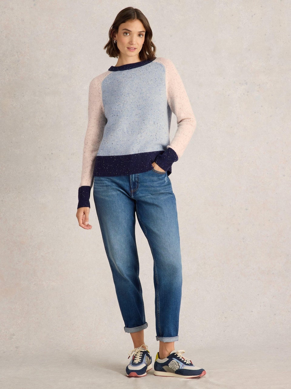 Nep-Pullover mit Colour-Block-Design