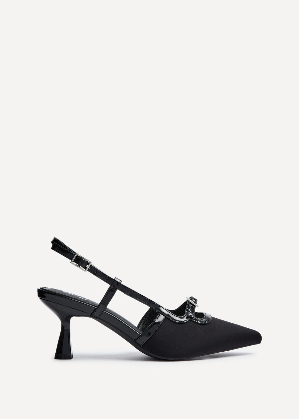 Linzi Constance Black Faux Leather Stiletto Court Heel