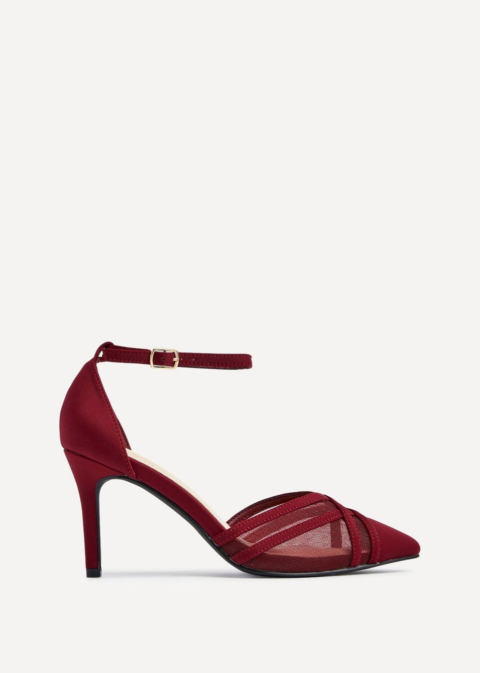 Linzi Siobhan Burgundy Mesh Closed Back Court Heel