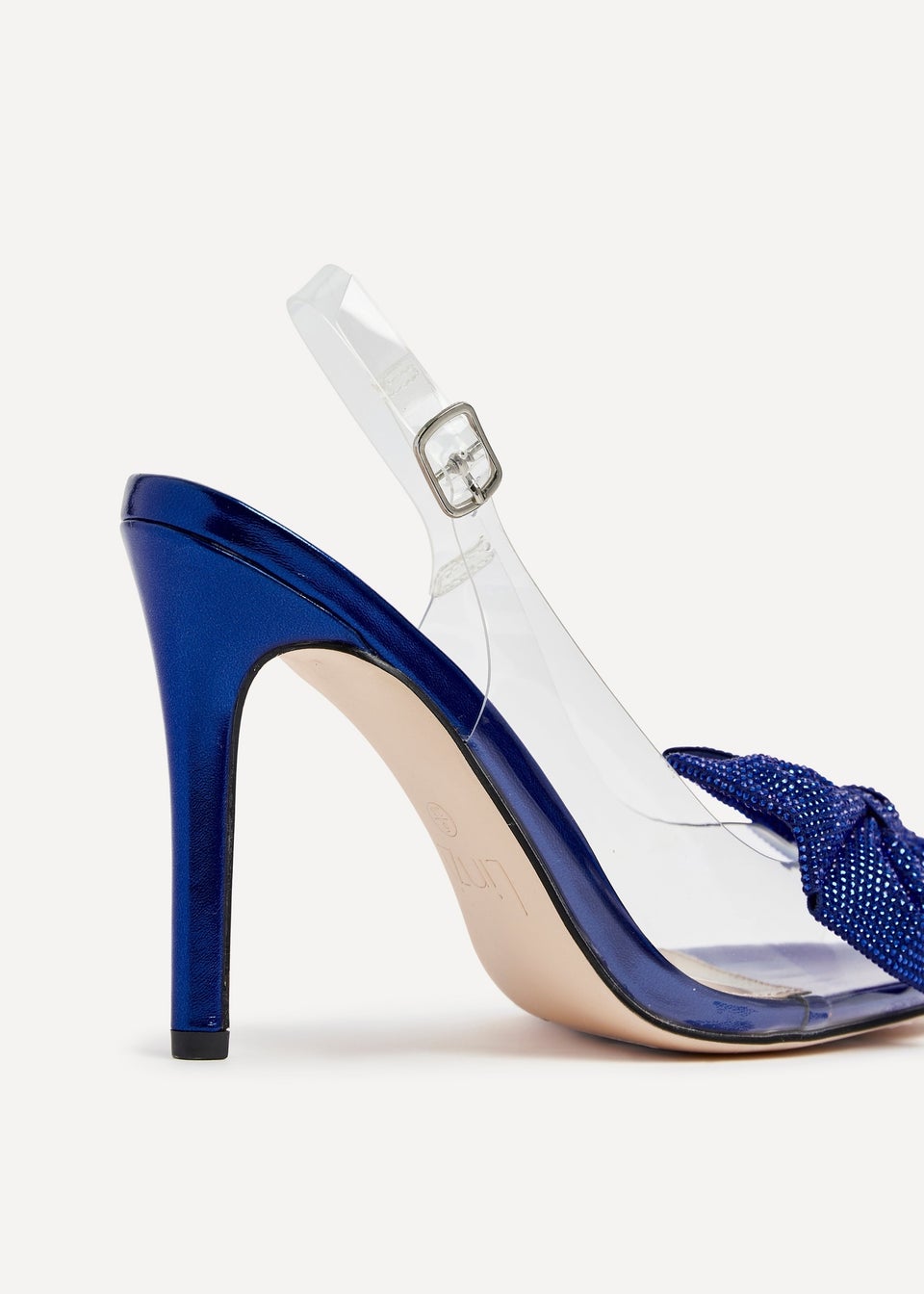 Linzi Divine Blue Metallic Perspex Heels Matalan