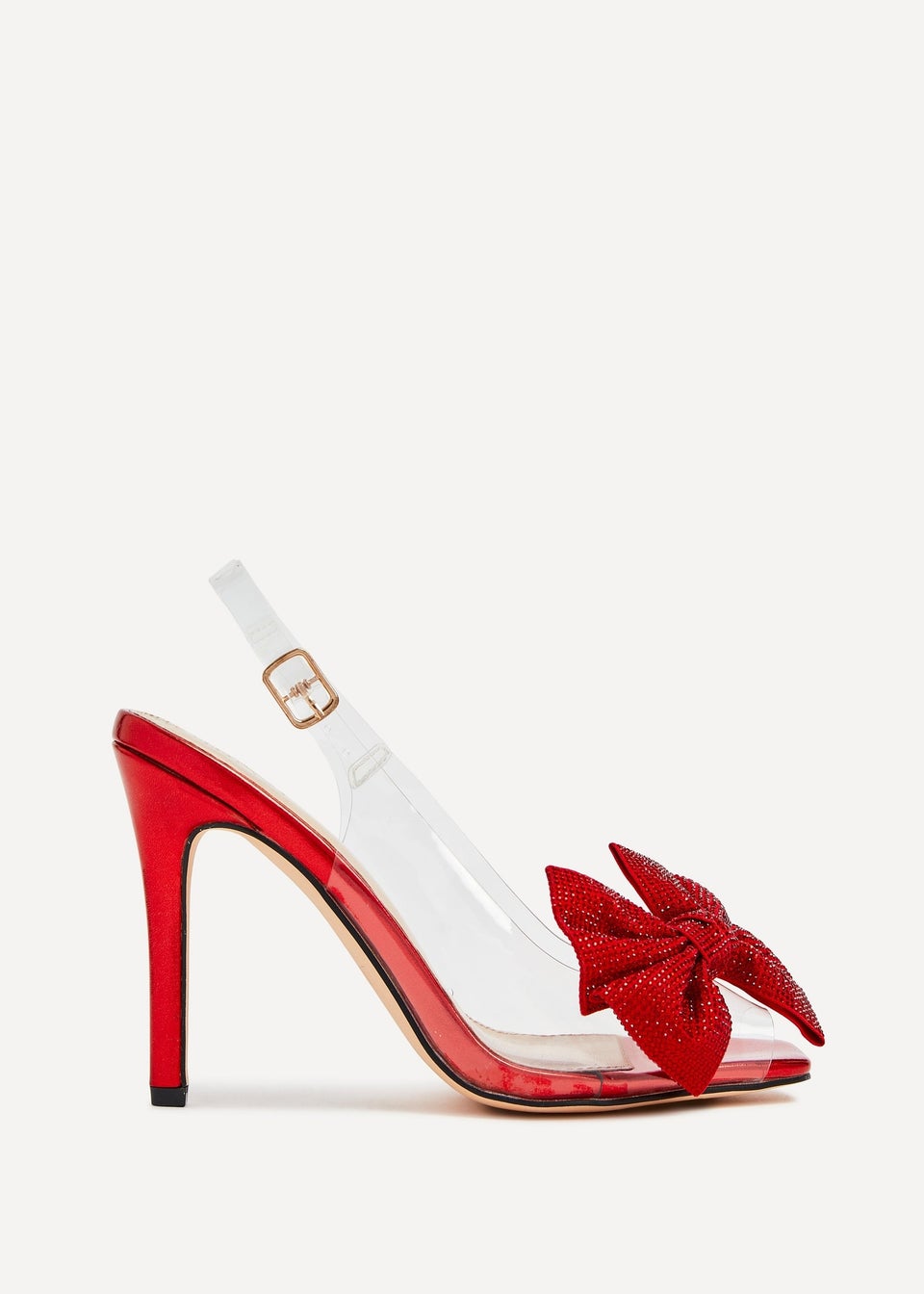 Linzi Divine Red Metallic Perspex Heels