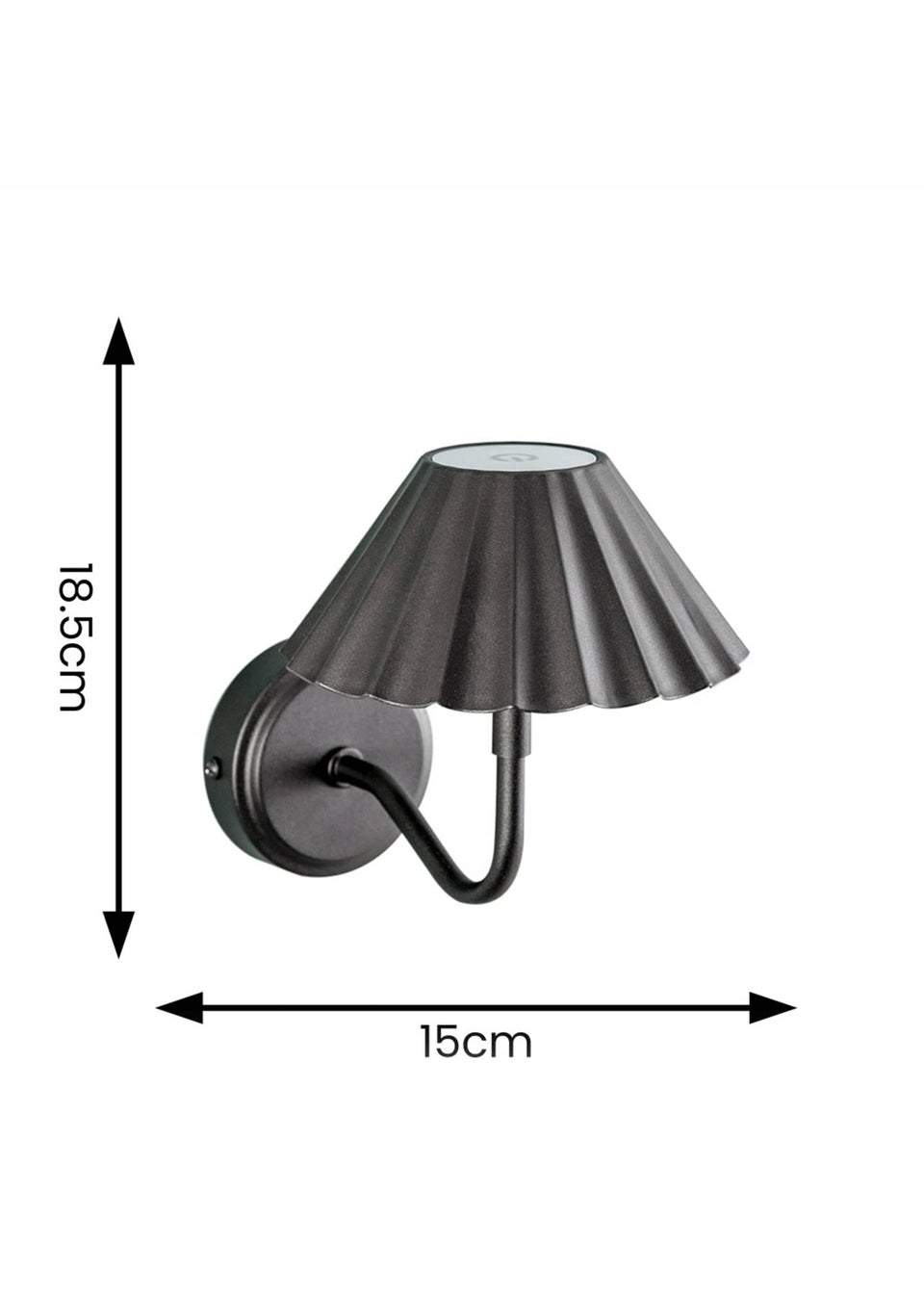 ValueLights Dimmable Black Wall Light with Black Shade Integrated LED