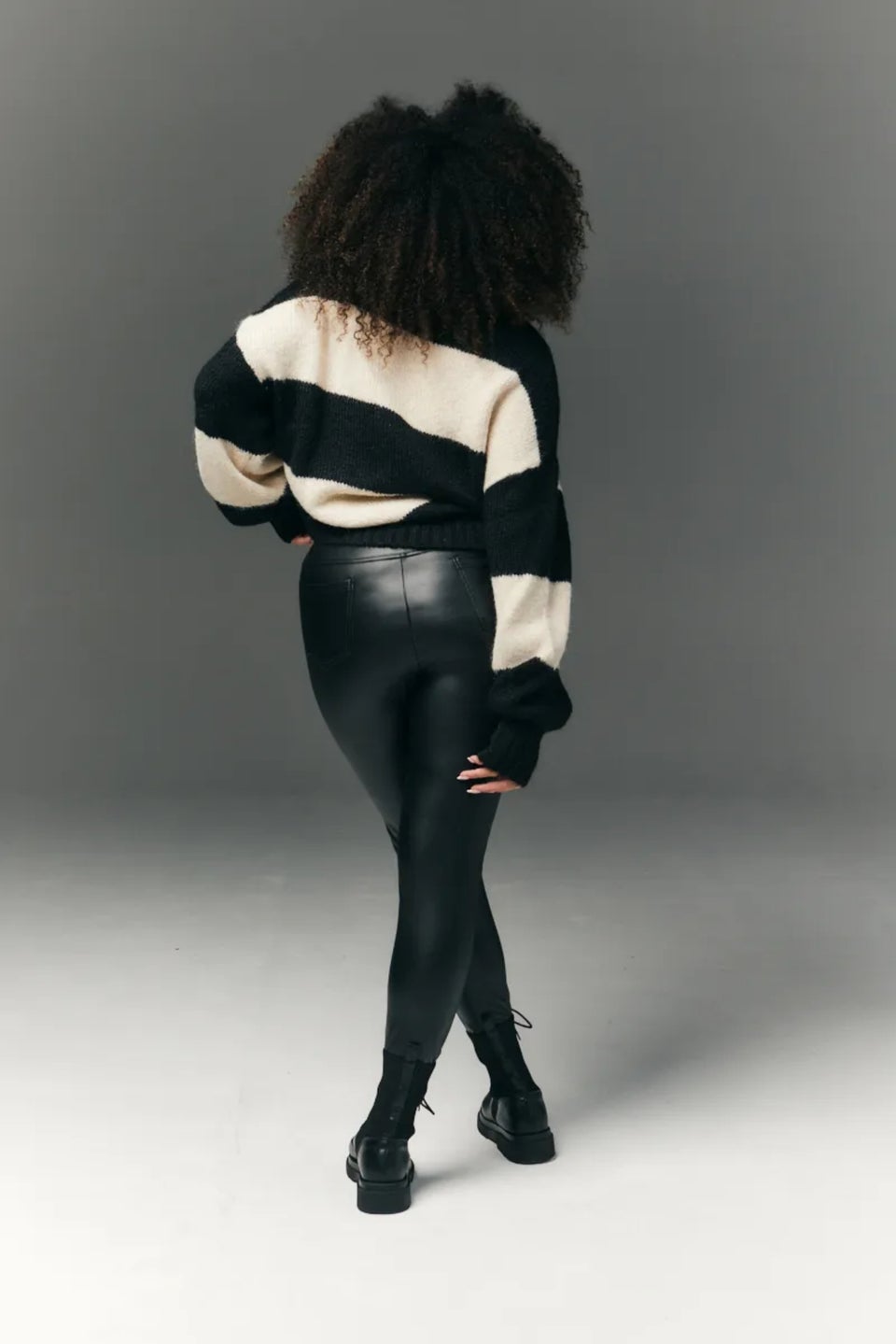 Petite leather look leggings outlet