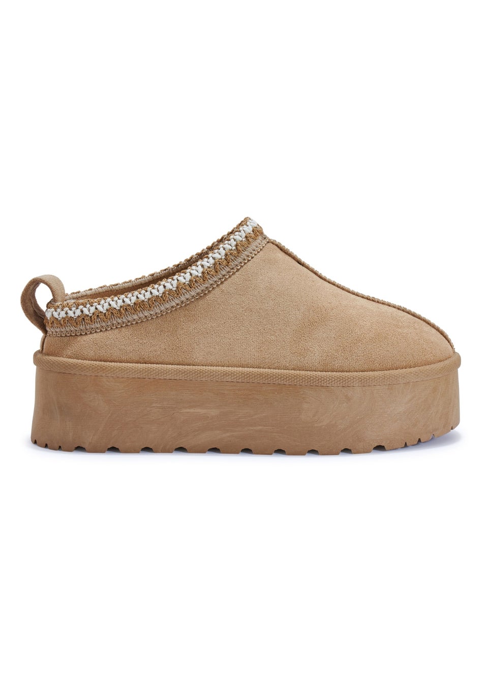 Urban Bliss Sand Platform Faux Fur Slipper