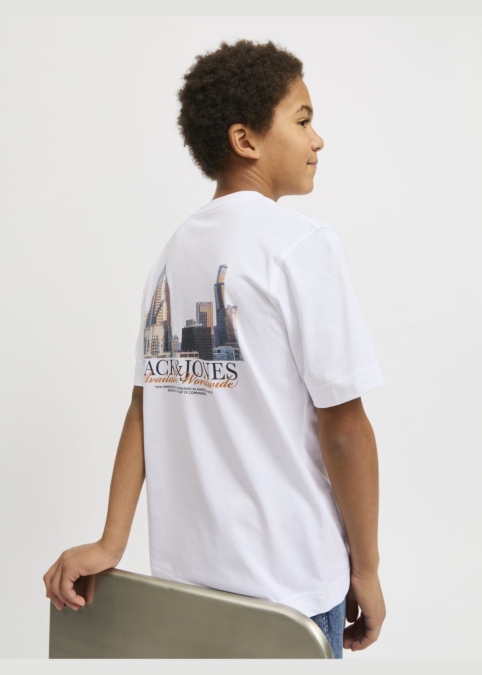 Jack & Jones White Boston T-Shirt (8-16yrs)