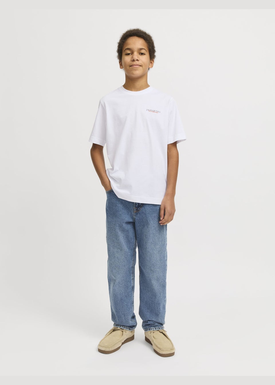 Jack & Jones White Boston T-Shirt (8-16yrs)