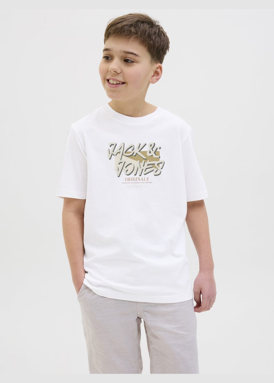 Jack & Jones Jnr White Crew T-Shirt