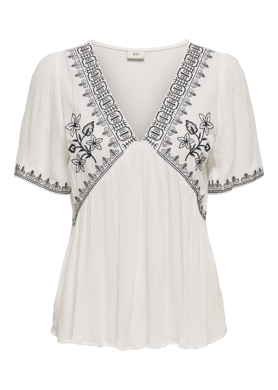 JDY White Embroidered Blouse