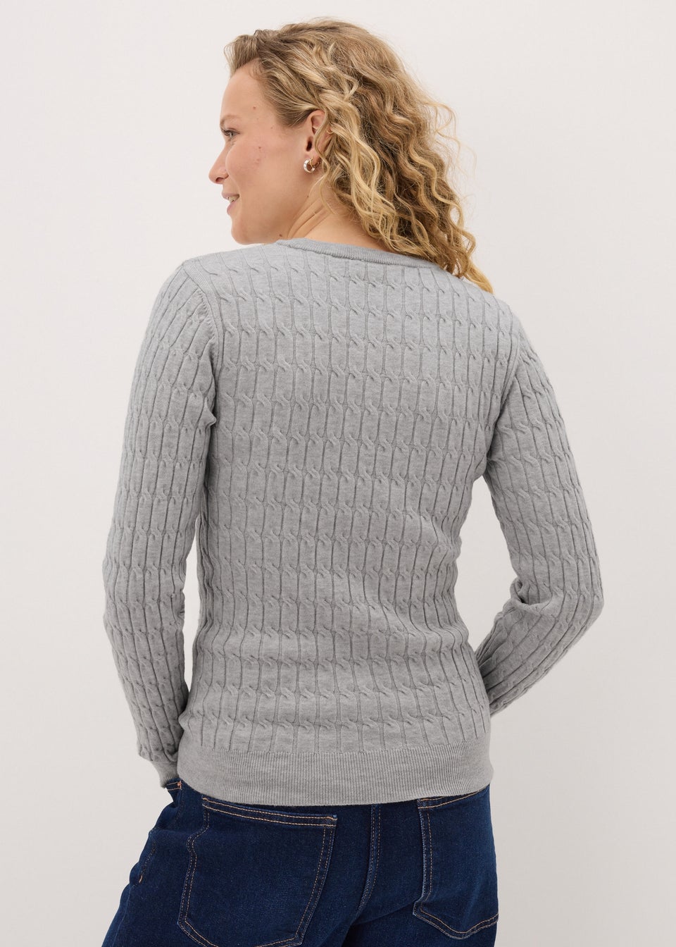 Grey Baby Cable Knit Jumper