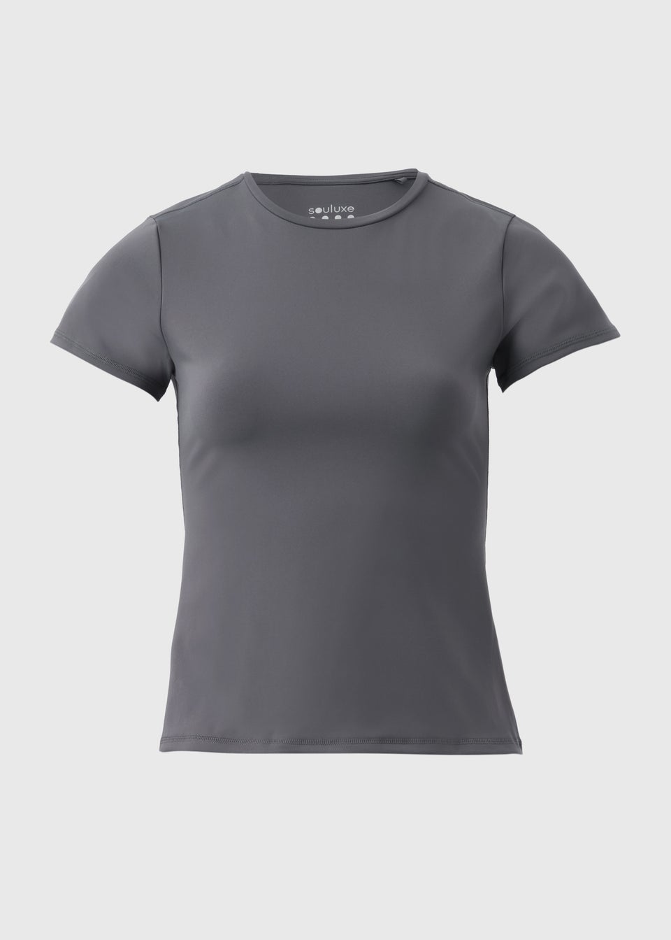 Souluxe Charcoal Grey Fitted Short Sleeve T-Shirt