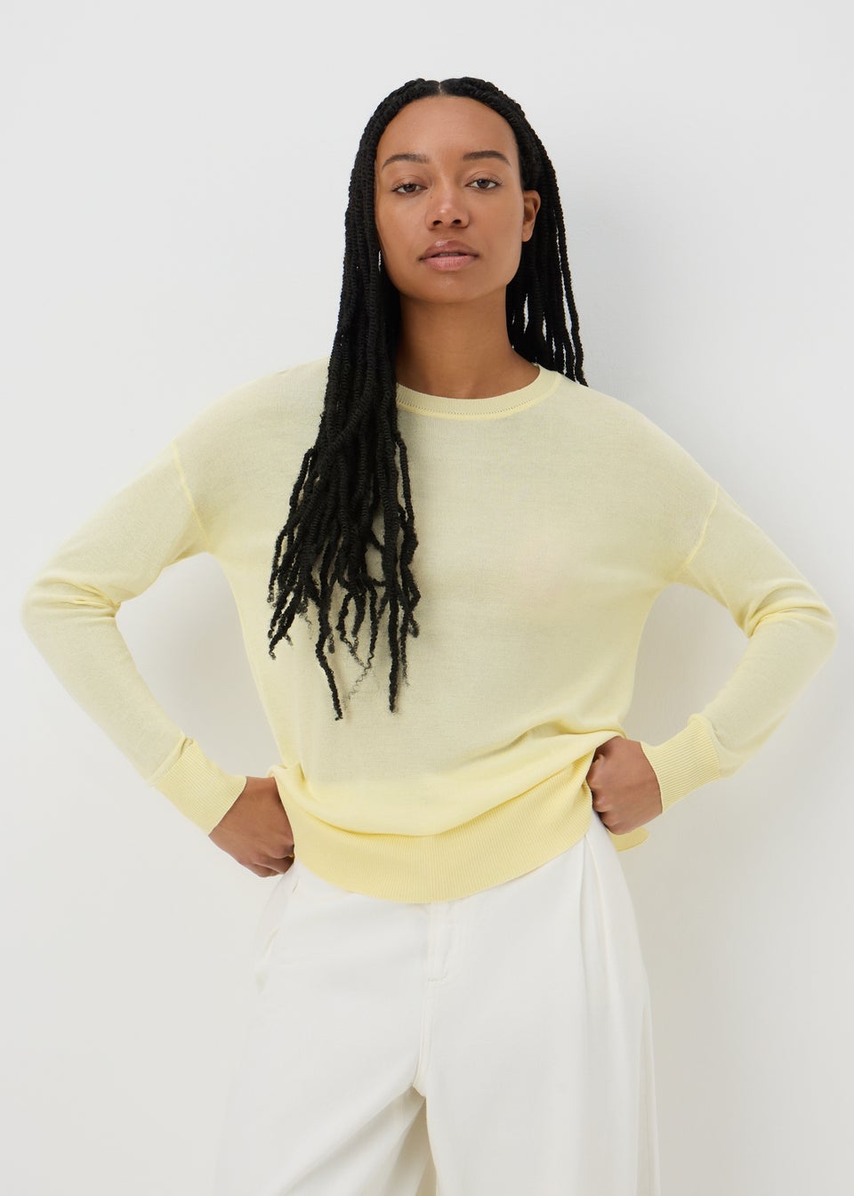 Lemon Fine Gauge Long Sleeve Jumper